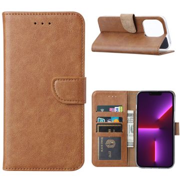 Hoesje Geschikt voor iPhone 14 portemonnee Bookcase – Bruin