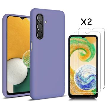 Samsung Galaxy A04S / A13 5G Hoesje silicone Liquid Nano soft back cover Met 2x Screenprotector – Lila
