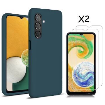 Samsung Galaxy A04S / A13 5G Hoesje silicone Liquid Nano soft back cover Met 2x Screenprotector – Pine Groen