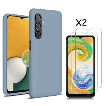 Samsung Galaxy A04S / A13 5G Hoesje silicone Liquid Nano soft back cover Met 2x Screenprotector – Licht Blauw