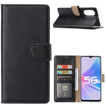 Hoesje Geschikt Voor Samsung Galaxy M33 Hoesje met Pasjeshouder - Bookcase – Zwart