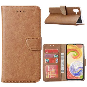 Hoesje Geschikt Voor Samsung Galaxy A04 Hoesje met Pasjeshouder – Bookcase – Bruin