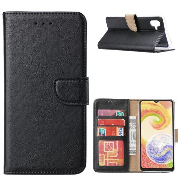 Hoesje Geschikt Voor Samsung Galaxy A04 Hoesje met Pasjeshouder – Bookcase – Zwart