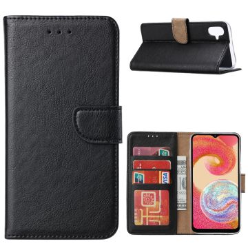 Hoesje Geschikt Voor Samsung Galaxy A04e Hoesje met Pasjeshouder – Bookcase – Zwart