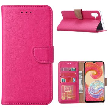 Hoesje Geschikt Voor Samsung Galaxy A04e Hoesje met Pasjeshouder – Bookcase – Roze