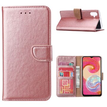 Hoesje Geschikt Voor Samsung Galaxy A04e Hoesje met Pasjeshouder – Bookcase - Rose Goud