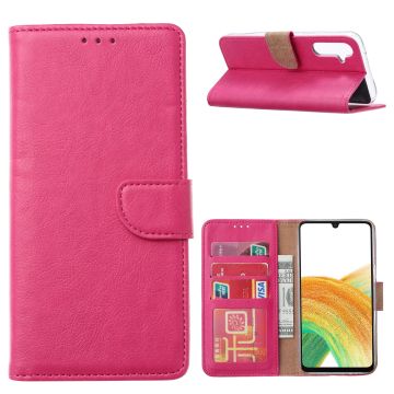 Hoesje Geschikt Voor Samsung Galaxy A14 5G/4G Hoesje met Pasjeshouder – bookcase Portemonnee – Roze