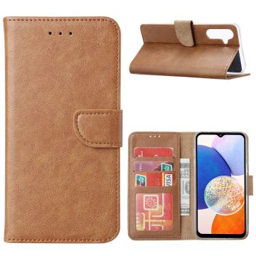 Hoesje Geschikt Voor Samsung Galaxy A14 5G/4G Hoesje met Pasjeshouder – bookcase Portemonnee – Bruin