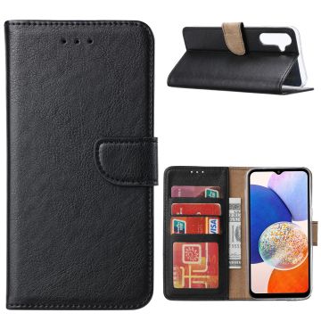 Hoesje Geschikt Voor Samsung Galaxy A14 5G/4G Hoesje met Pasjeshouder – bookcase Portemonnee – Zwart
