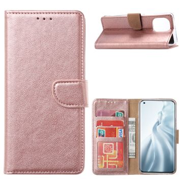 Xiaomi Mi 11 Hoesje - Mi 11 bookcase cover met Pasjeshouder - Rose Goud