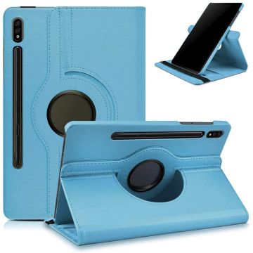 Samsung Tab S8 hoes Draaibare Book Case Cover Licht Blauw - Samsung Galaxy Tab S8 hoesje 2022 - Tab S7 hoes 11 inch Tablet Hoes