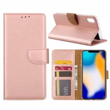 iPhone Xs Max Rose Goud Booktype / Portemonnee TPU Lederen Hoesje