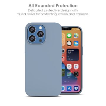 Hoesje Geschikt voor iPhone 13 Mini – Liquid siliconen backcover – Licht Blauw