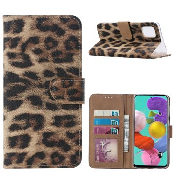 Samsung Galaxy A51 Portemonnee/Boek Hoesje - Luipaard