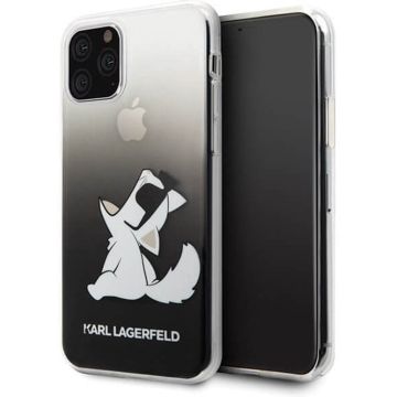 Apple iPhone 11 Pro Max Zwart Karl Lagerfeld Backcover hoesje Fun Choupette - Glasses - KLHCN65CFNRCBK