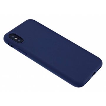 iPhone X / Xs Soft Premium TPU Back cover siliconen Hoesje Donker Blauw
