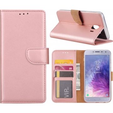 Samsung Galaxy J4 (2018) case Rose Goud Portemonnee hoesje met opbergvakjes
