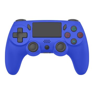 Ntech PS4 Controller Geschikt voor PS4 en PS3 - ps4 game controller Draadloos P47 - Blauw -  Audio Jack Input - Touch Sensor - Dual Trilmotoren Draadloze Controller