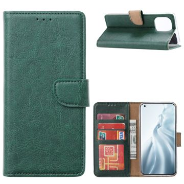 Xiaomi Mi 11 Hoesje - Mi 11 bookcase cover met Pasjeshouder - Groen