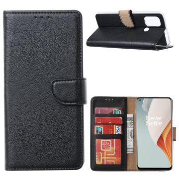 OnePlus Nord N100 Hoesje - OnePlus Nord N100 Portemonnee BookCase cover - Kaarthouder & Magneetlipje Zwart