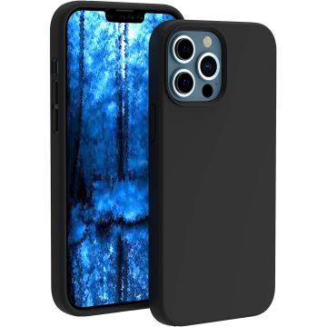 Hoesje Geschikt voor iPhone 13 Pro – Liquid siliconen backcover – Zwart