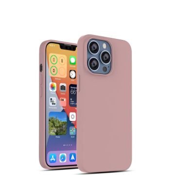 Hoesje Geschikt voor iPhone 13 Pro Max – Liquid siliconen backcover – Licht Roze