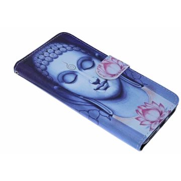 Ntech Samsung Galaxy S10e Boeddha & LotusBloem Design Boek Hoesje Met Pasjesruimte
