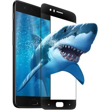 OnePlus 5 full cover ultra clear HD clarity tempered glass Zwart