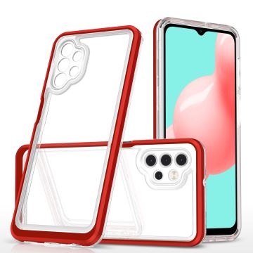 Samsung A32 5G hoesje transparant cover met bumper Rood - Ultra Hybrid hoesje Samsung Galaxy A32 5G case