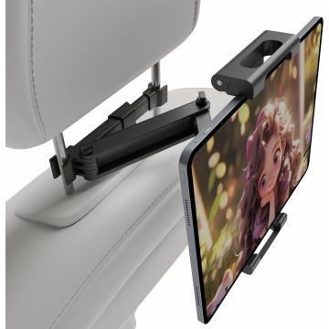 Ntech - Tablet houder - Hoofdsteun Houder - 360° Draaibare - Auto Accessories - Auto Houder - Verstelbare - Tablet Houder met Verstelbare Arm Auto - Tablet houder Geschikt voor iPad, Samsung, Lenovo