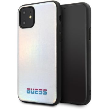 Apple iPhone 11 Guess Zilver Backcover hoesje GUHCN61BLD - Hard Case - Kunstleer