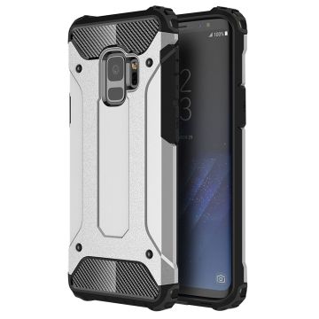 Ntech Samsung Galaxy S9 Hybrid Armor Hoesje - Zilver