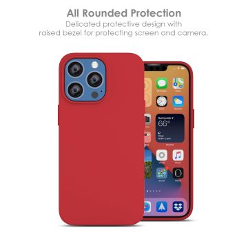 Hoesje Geschikt voor iPhone 13 Mini – Liquid siliconen backcover – Rood