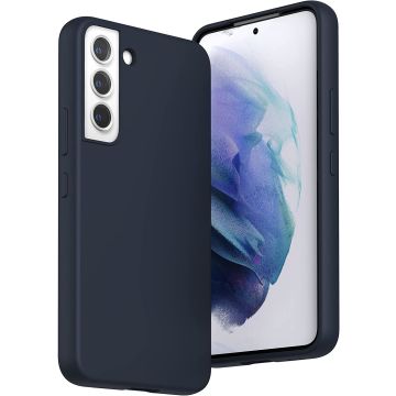 Samsung S22 Plus Hoesje Silicone Backcover Navy - Samsung Galaxy S22 Plus hoesje Siliconen soft liquid - Samsung S22 Plus case - hoesje Samsung S22 Plus