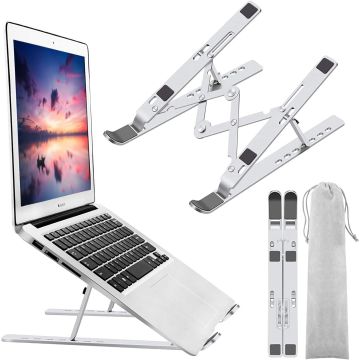 Tablet Houder / Laptop Standaard - Laptop Houder Aluminium - Laptopstandaard 10-17 inch - Bureaustandaard Ergonomische Zilver