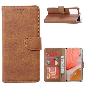 Samsung A32 Hoesje portemonnee hoes - Samsung Galaxy A32 5G bookcase wallet cover - Bruin