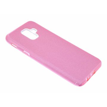 Samsung Galaxy J6 (2018) Roze Glitter TPU Back Cover Hoesje