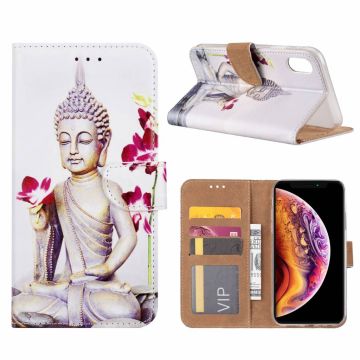 iPhone Xr Boeddha & Bloem Design Boek hoesje met pasjesruimte