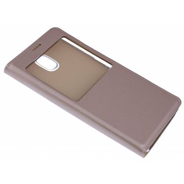 Roze Goud Window vieuw Cover Kunst Leder Hoesje Samsung Galaxy J5 ( 2017 )