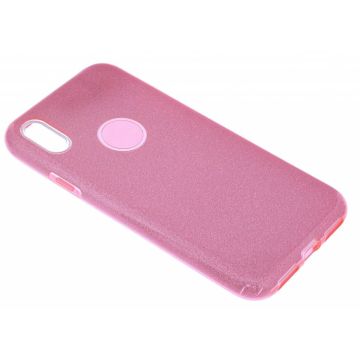 Roze Glitter TPU Hoesje iPhone X / Xs