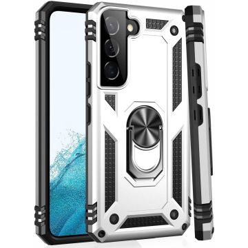Samsung S22 Plus Hoesje Anti-Shock Hybrid Armor Zliver - Samsung Galaxy S22 Plus hoesje met Kickstand Ring Houder - Kunststof - Back Cover