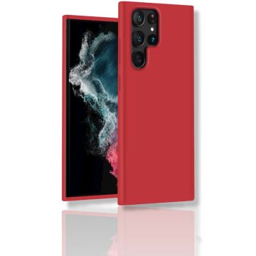 oTronica Samsung S22 Ultra hoesje Rood - Galaxy S22 Ultra Siliconen hoesje