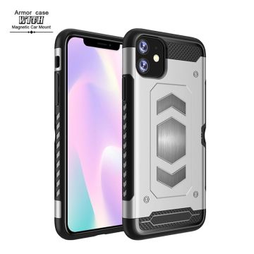 Luxe Armor Hoesje - Hoesje Geschikt voor iPhone 11 - Zilver