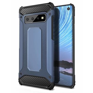 Ntech Samsung Galaxy S10+ Hybrid Armor Hoesje - Blauw