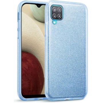 oTronica Backcover glitter voor Samsung Galaxy A12 Hoesje - Blauw