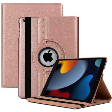 Hoes geschikt voor iPad 2021 / 2020 / 2019 (9e/8e/7e Generatie / 10.2 inch) - 360° draaibare Bookcase - Rosegoud