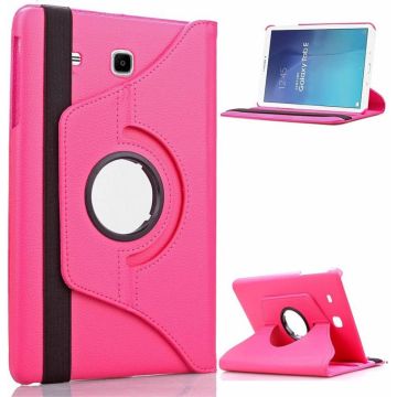 Pink / Roze Galaxy Tab E 9,6 inch Tablet Case hoesje met 360ﾰ draaistand cover hoes