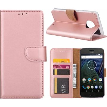 Motorola Moto G6 Plus Hoesje boektype case / geschikt voor 3 pasjes Rose Goud