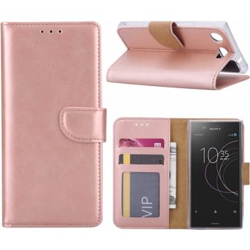 Sony Xperia XZ1 Compact Portemonnee hoesje / book case Rose Goud