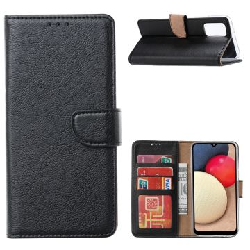 Samsung Galaxy A02s Hoesje - Samsung A02s bookcase wallet case - Zwart